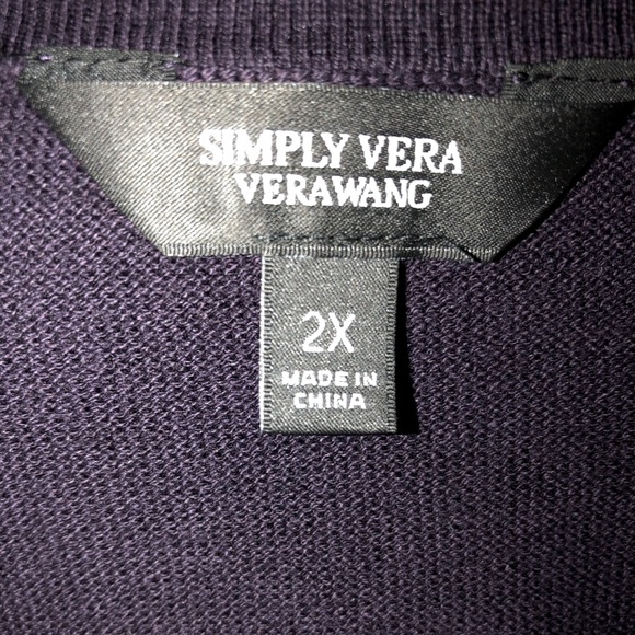 Simply Vera Vera Wang  Necklace Sweater Purple Size 2X - Picture 10 of 16